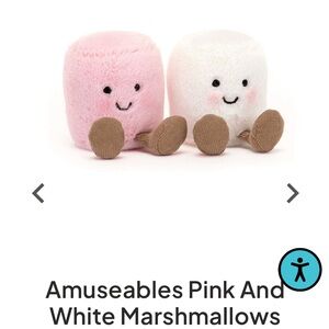 Jellycat Pink and White Marshmallow Amuseable
